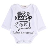 Newborn Baby boys Girls Funny Letter Hug Kiss Bodysuits onesie Infant Babies Kids Cute Bodysuit one-pieces Outfits Kids Clothing