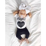 Infant baby girl clothes Cotton rompers o neck short sleeve newborn Jumpsuit Mama Prints playsuit baby onesie costume White Y3