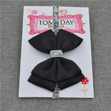 22 color new Baby hair bow flower Headband Silver ribbon Hair Band Handmade DIY hair accessories for children newborn toddler