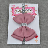 22 color new Baby hair bow flower Headband Silver ribbon Hair Band Handmade DIY hair accessories for children newborn toddler