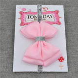 22 color new Baby hair bow flower Headband Silver ribbon Hair Band Handmade DIY hair accessories for children newborn toddler