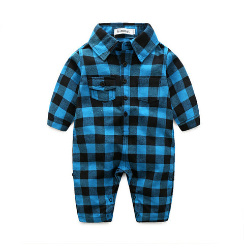 2017 Fashion Handsome Boy Romper Bow Tie Plaid Baby Onesie 100%Cotton Gentleman Newborn Party Jumpsuit