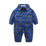 2017 Fashion Handsome Boy Romper Bow Tie Plaid Baby Onesie 100%Cotton Gentleman Newborn Party Jumpsuit