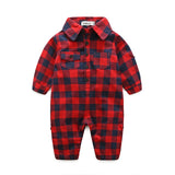 2017 Fashion Handsome Boy Romper Bow Tie Plaid Baby Onesie 100%Cotton Gentleman Newborn Party Jumpsuit