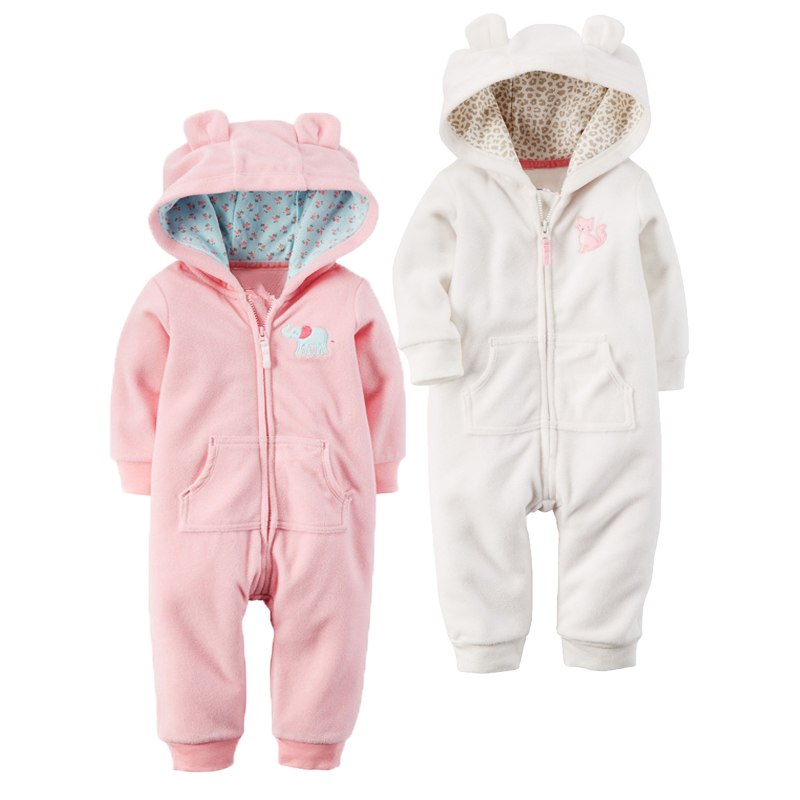 Autumn & Winter Newborn Infant Baby Clothes Fleece Jumpsuit Boys Romper Hooded Jumpsuit Bear Onesie Baby Bebe Menino Macacao