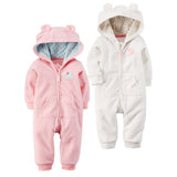 Autumn & Winter Newborn Infant Baby Clothes Fleece Jumpsuit Boys Romper Hooded Jumpsuit Bear Onesie Baby Bebe Menino Macacao