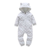 Autumn & Winter Newborn Infant Baby Clothes Fleece Jumpsuit Boys Romper Hooded Jumpsuit Bear Onesie Baby Bebe Menino Macacao
