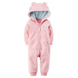 Autumn & Winter Newborn Infant Baby Clothes Fleece Jumpsuit Boys Romper Hooded Jumpsuit Bear Onesie Baby Bebe Menino Macacao