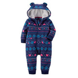 Autumn & Winter Newborn Infant Baby Clothes Fleece Jumpsuit Boys Romper Hooded Jumpsuit Bear Onesie Baby Bebe Menino Macacao