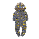 Autumn & Winter Newborn Infant Baby Clothes Fleece Jumpsuit Boys Romper Hooded Jumpsuit Bear Onesie Baby Bebe Menino Macacao