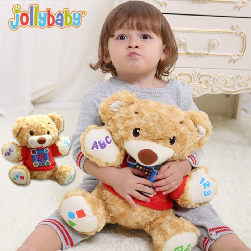 Sozzy Baby 32cm Teddy Bear Plush Toys Doll Stuffed Toy Newborn Early Education Music Explore Plush Toy Top Quality