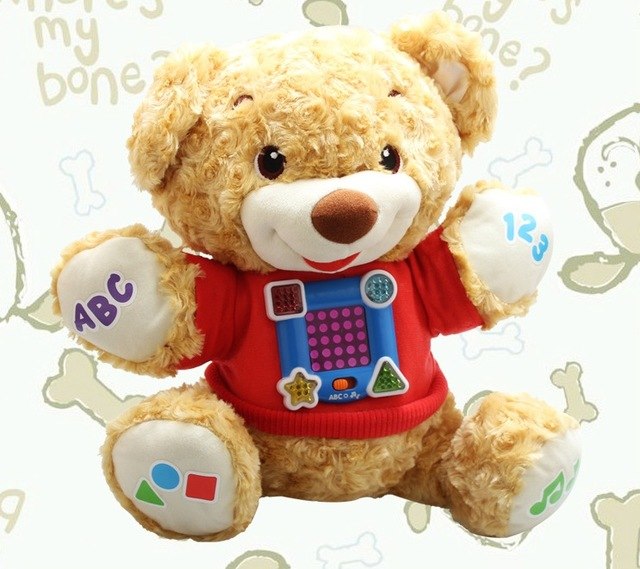 Sozzy Baby 32cm Teddy Bear Plush Toys Doll Stuffed Toy Newborn Early Education Music Explore Plush Toy Top Quality