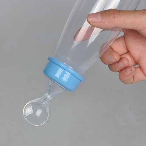 Mambobaby Safety PP Baby Bottle With Cover Supplement Food Rice Cereal Bottles Squeeze Spoon Baby Drinker Milk Feeding Bottles