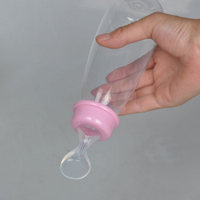 Mambobaby Safety PP Baby Bottle With Cover Supplement Food Rice Cereal Bottles Squeeze Spoon Baby Drinker Milk Feeding Bottles