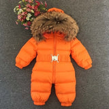 Newborn Baby Clothes Winter Snowsuit Infant Duck Down Jumpsuit Toddler Romper Fur Baby Onesie Kids Parka Coveralls Girl Overall