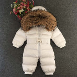 Newborn Baby Clothes Winter Snowsuit Infant Duck Down Jumpsuit Toddler Romper Fur Baby Onesie Kids Parka Coveralls Girl Overall