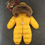 Newborn Baby Clothes Winter Snowsuit Infant Duck Down Jumpsuit Toddler Romper Fur Baby Onesie Kids Parka Coveralls Girl Overall