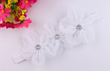 2017 New Ribbon Pearl Diamond Hairband Newborn Hair bands Sewing 3 Flowers Headband Kids Hair Accessories for Girls