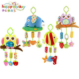 Baby Rattle Ring Bell Musical Plush Owl Elephant FishLathe Hanging Bebe Crib Toy for Bed Stroller Car