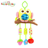 Baby Rattle Ring Bell Musical Plush Owl Elephant FishLathe Hanging Bebe Crib Toy for Bed Stroller Car