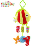 Baby Rattle Ring Bell Musical Plush Owl Elephant FishLathe Hanging Bebe Crib Toy for Bed Stroller Car