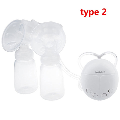 Real Bubee Single/Double Electric Breast Pump With Milk Bottle Infant USB BPA free Powerful Breast Pumps Baby Breast Feeding