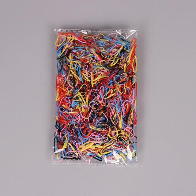 About 1000PCS/bag New Child Baby Hair Holders Rubber Bands Elastics Girl Tie Braids Hair Accessories