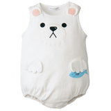 Free Shipping Cute New born Baby Girl Clothes Cartoon Fruit Rompers Cotton Sleeveless Button Onesie Baby Boy Summer Clothes LT11
