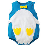 Free Shipping Cute New born Baby Girl Clothes Cartoon Fruit Rompers Cotton Sleeveless Button Onesie Baby Boy Summer Clothes LT11