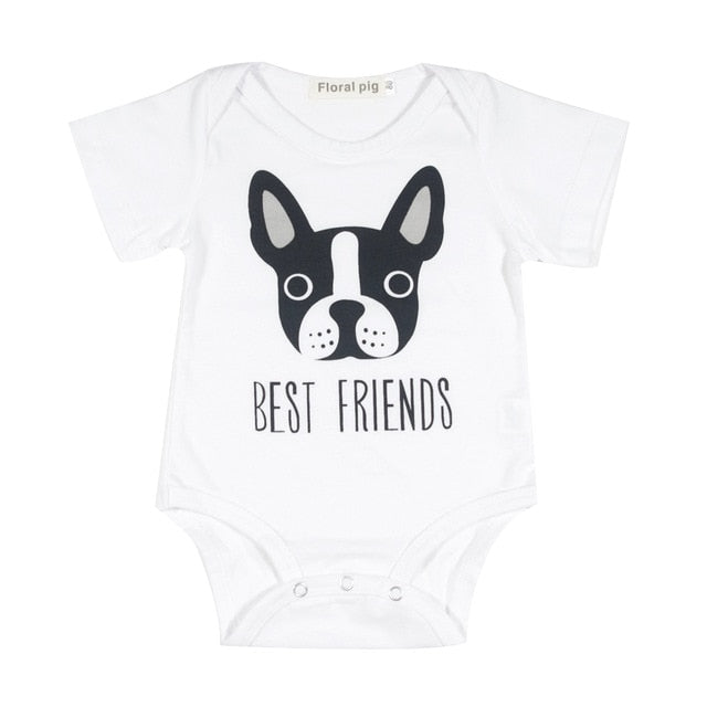 2018 Newborn Baby Bodysuit Short Sleeve Baby Boy Girl Clothes Funny Auntie Uncle Tiny Cottons Dinosaur Baby Onesie 0-18M