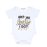 2018 Newborn Baby Bodysuit Short Sleeve Baby Boy Girl Clothes Funny Auntie Uncle Tiny Cottons Dinosaur Baby Onesie 0-18M