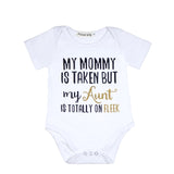 2018 Newborn Baby Bodysuit Short Sleeve Baby Boy Girl Clothes Funny Auntie Uncle Tiny Cottons Dinosaur Baby Onesie 0-18M