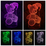 2018 Baby Teddy Bear Hold Love Heart Balloon 3D USB LED Lamp Table Night Light Home Room Decor Kids Toy Christmas Gift Beside