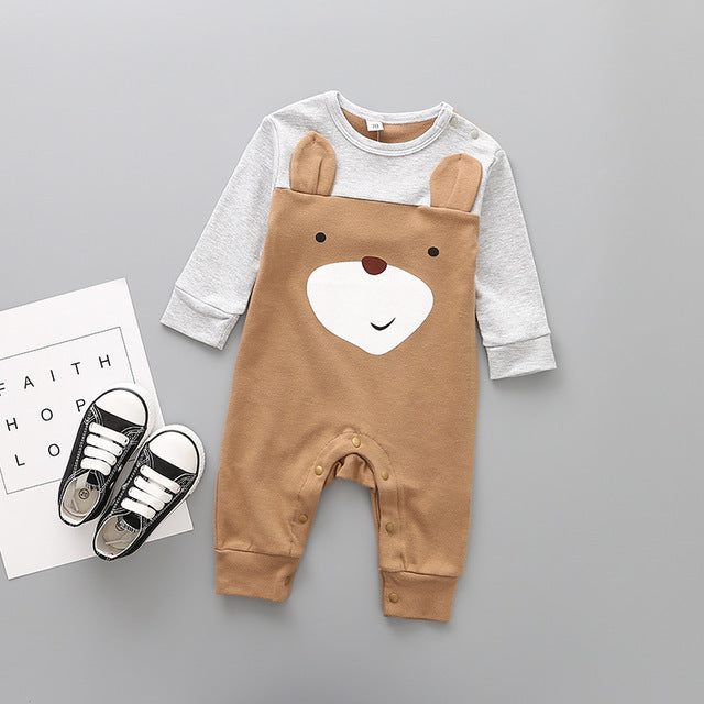2018 Newest Fancy Newborn Infant Baby Girl Boy Clothes Cute 3D Fox Ear Rompers  Cotton Playsuit Spring Autumn Bebes Onesie LT03