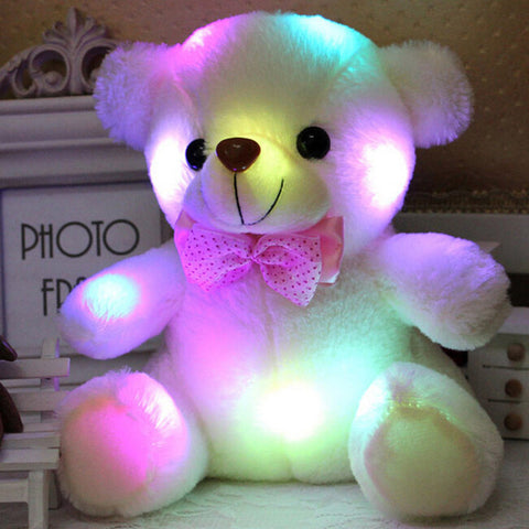 BSTAOFY Dropshipping 20CM LED Colorful Glowing Luminous Plush Baby Toys Lighting Stuffed Bear Teddy Bear Lovely Gifts for Kids