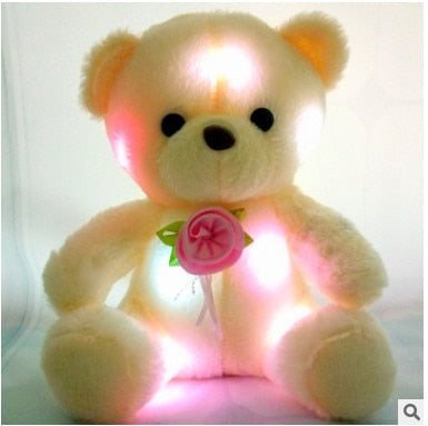 BSTAOFY Dropshipping 20CM LED Colorful Glowing Luminous Plush Baby Toys Lighting Stuffed Bear Teddy Bear Lovely Gifts for Kids