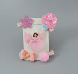 1 Set = 5PCS New Kids Children Accessories Hairpins Barrettes Baby Fabric Bow Flower Headwear Hair clips Girls Headdress