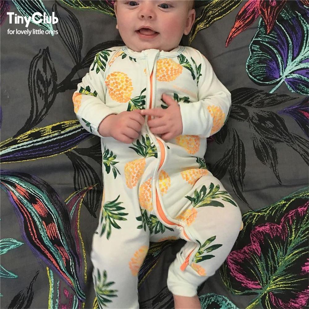 Infant Jumpsuit Long Sleeves Floral Romper Baby Boy Girl Clothes Tiny Cottons New Born Toddler Onesie Overall Outfit Pajamas