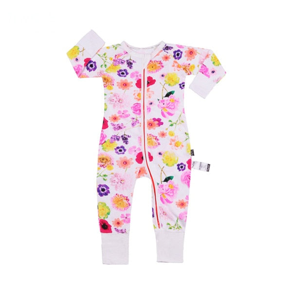 Infant Jumpsuit Long Sleeves Floral Romper Baby Boy Girl Clothes Tiny Cottons New Born Toddler Onesie Overall Outfit Pajamas