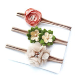BalleenShiny 3PCS Baby Girls Flower Headband Set Infant Bowknot Lovely Headwear Gift Children Kids Princess Band Hair Accessory