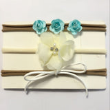 BalleenShiny 3PCS Baby Girls Flower Headband Set Infant Bowknot Lovely Headwear Gift Children Kids Princess Band Hair Accessory