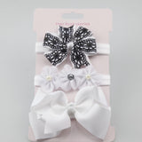BalleenShiny 3PCS Baby Girls Flower Headband Set Infant Bowknot Lovely Headwear Gift Children Kids Princess Band Hair Accessory