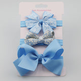 BalleenShiny 3PCS Baby Girls Flower Headband Set Infant Bowknot Lovely Headwear Gift Children Kids Princess Band Hair Accessory