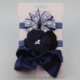 BalleenShiny 3PCS Baby Girls Flower Headband Set Infant Bowknot Lovely Headwear Gift Children Kids Princess Band Hair Accessory