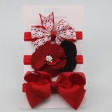 BalleenShiny 3PCS Baby Girls Flower Headband Set Infant Bowknot Lovely Headwear Gift Children Kids Princess Band Hair Accessory