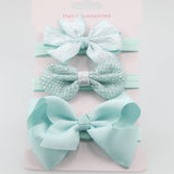 BalleenShiny 3PCS Baby Girls Flower Headband Set Infant Bowknot Lovely Headwear Gift Children Kids Princess Band Hair Accessory