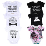 2018 Newborn Baby Clothes Funny 1st Birthday Daddy Letter White Short Sleeve Baby Bodysuits Tiny Cotton Baby Clothes Onesie