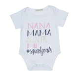 2018 Newborn Baby Clothes Funny 1st Birthday Daddy Letter White Short Sleeve Baby Bodysuits Tiny Cotton Baby Clothes Onesie