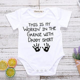 2018 Newborn Baby Clothes Funny 1st Birthday Daddy Letter White Short Sleeve Baby Bodysuits Tiny Cotton Baby Clothes Onesie