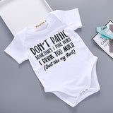2018 Newborn Baby Clothes Funny 1st Birthday Daddy Letter White Short Sleeve Baby Bodysuits Tiny Cotton Baby Clothes Onesie